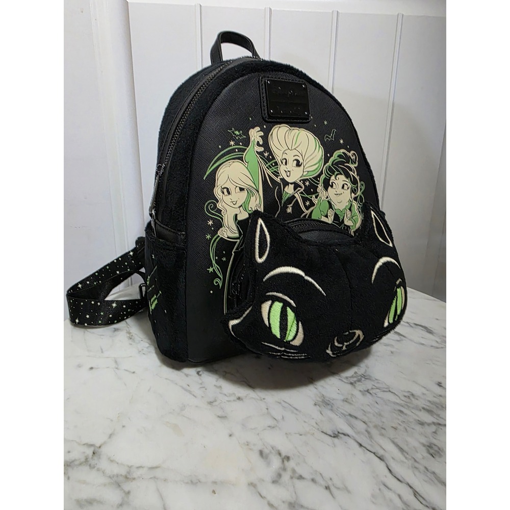 Disney Parks Loungefly Hocus Pocus Mini Backpack Glow in the Dark NWT Binx